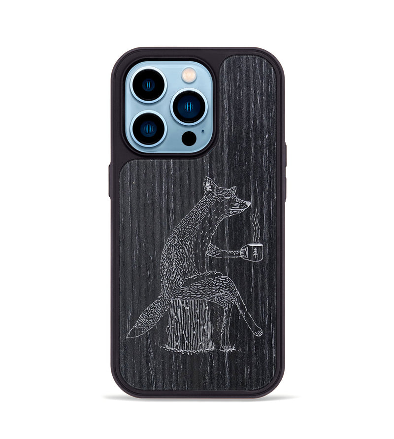 iPhone 14 Pro Wood+Resin Phone Case - Fox - Ebony (Curated)