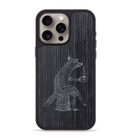 iPhone 15 Pro Max Wood+Resin Phone Case - Fox - Ebony (Curated)