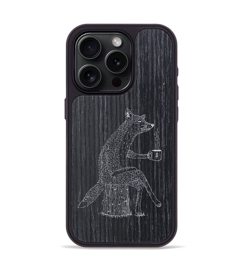iPhone 15 Pro Wood+Resin Phone Case - Fox - Ebony (Curated)
