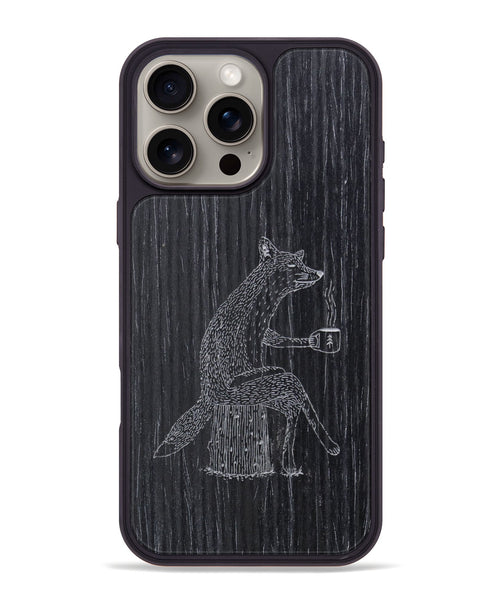 iPhone 16 Pro Max Wood Phone Case - Fox - Ebony (Curated)