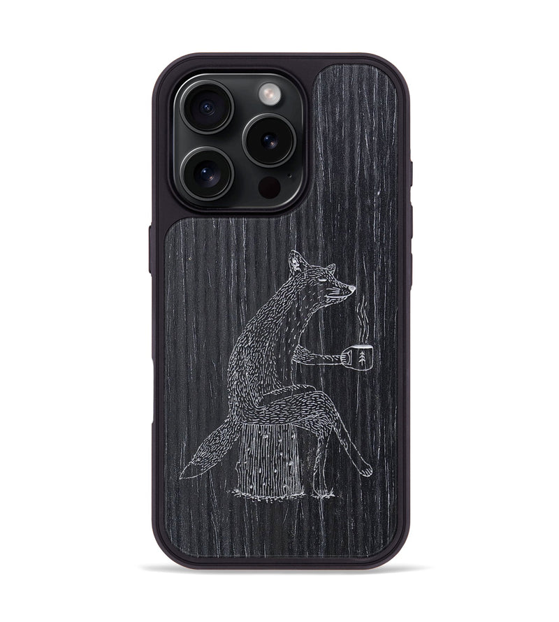 iPhone 16 Pro Wood+Resin Phone Case - Fox - Ebony (Curated)