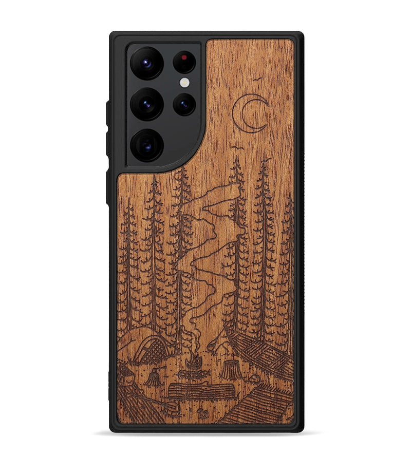 Galaxy S22 Ultra Wood+Resin Phone Case - Camp - Mahogany (Curated)