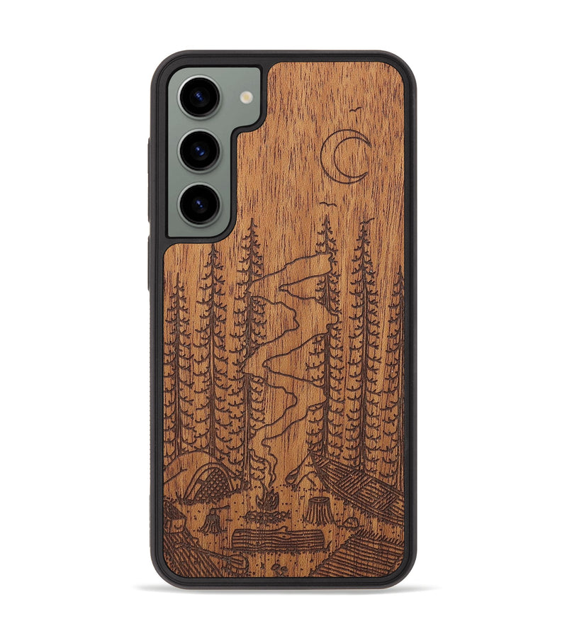 Galaxy S23 Plus Wood+Resin Phone Case - Camp - Mahogany (Curated)