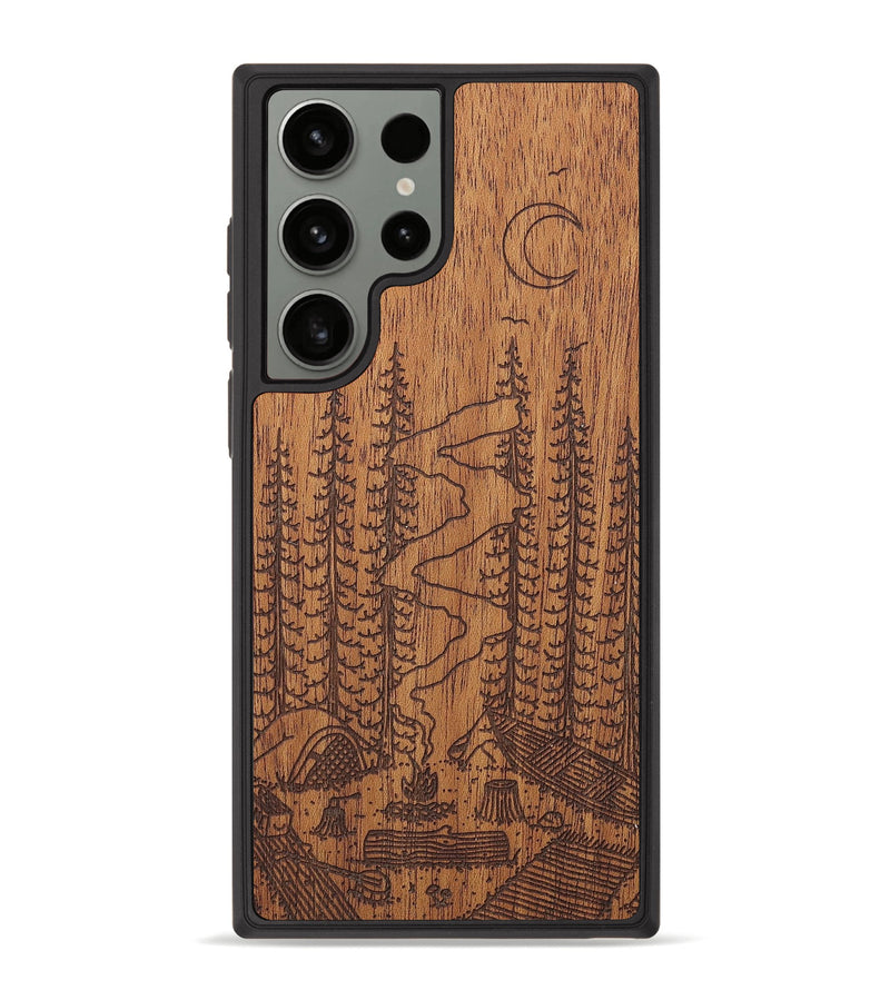 Galaxy S23 Ultra Wood+Resin Phone Case - Camp - Mahogany (Curated)