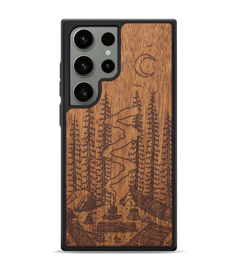 Galaxy S24 Ultra Wood+Resin Phone Case - Camp - Mahogany (Curated)