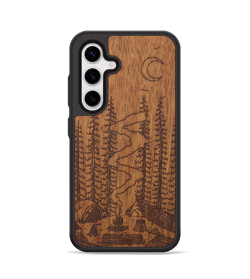 Galaxy S25 Wood Phone Case - Camp - Mahogany (Curated, 706265)