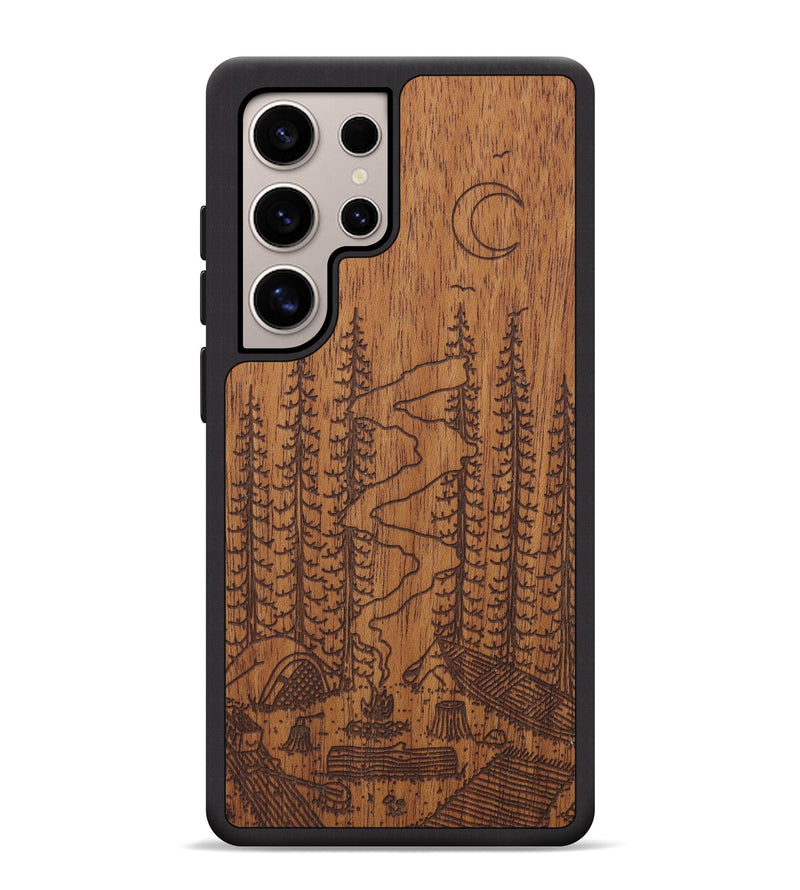 Galaxy S25 Ultra Wood Phone Case - Camp - Mahogany (Curated, 706265)