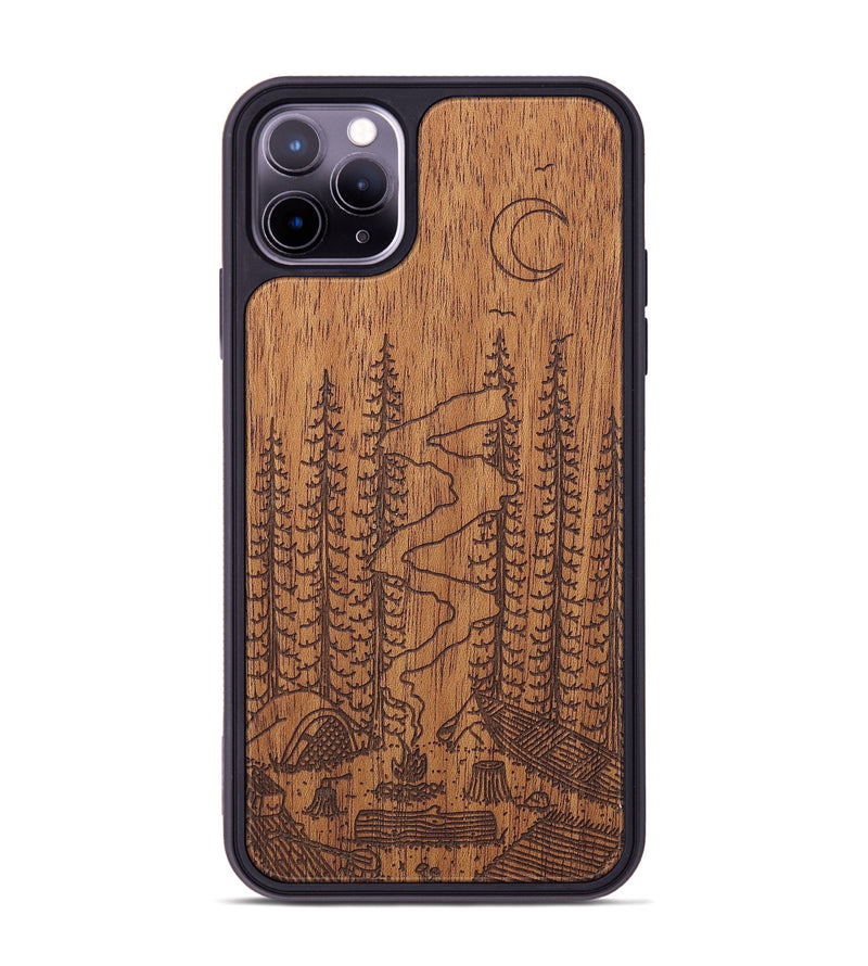 iPhone 11 Pro Max Wood+Resin Phone Case - Camp - Mahogany (Curated)