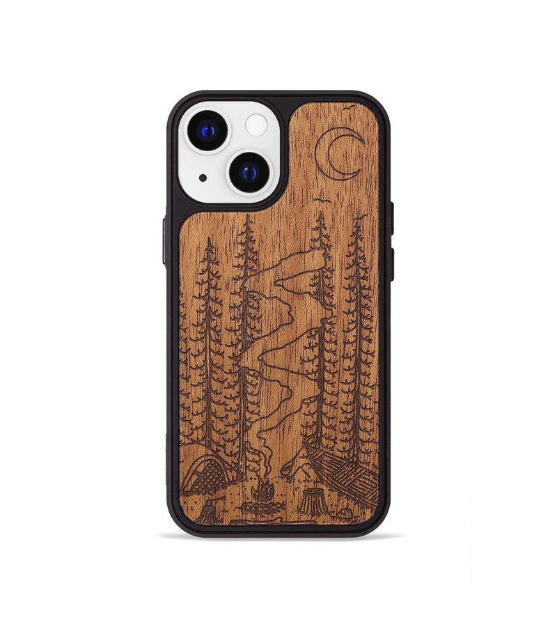 iPhone 13 mini Wood+Resin Phone Case - Camp - Mahogany (Curated)