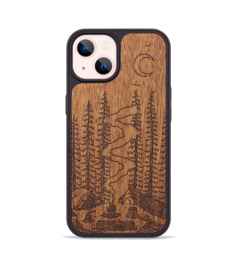 iPhone 14 Wood+Resin Phone Case - Camp - Mahogany (Curated)