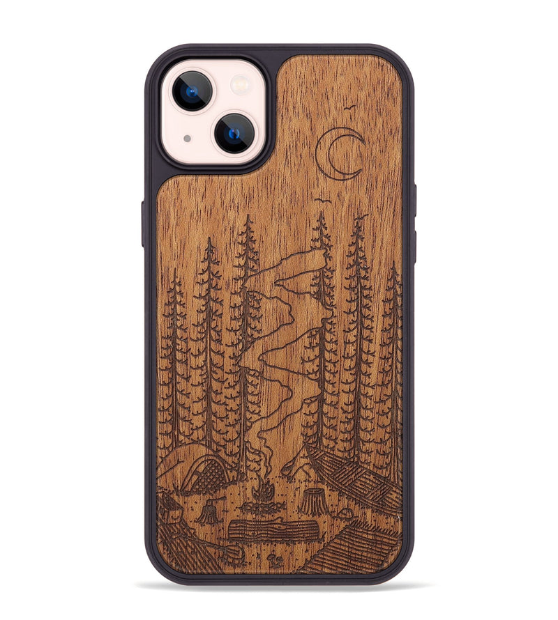 iPhone 14 Plus Wood+Resin Phone Case - Camp - Mahogany (Curated)