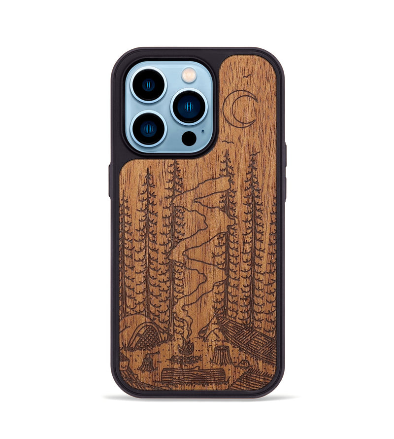 iPhone 14 Pro Wood Phone Case - Camp - Mahogany (Curated)