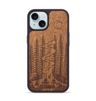 iPhone 15 Wood+Resin Phone Case - Camp - Mahogany (Curated)