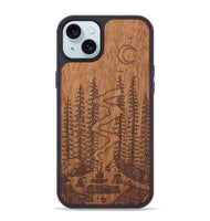 iPhone 15 Plus Wood+Resin Phone Case - Camp - Mahogany (Curated)