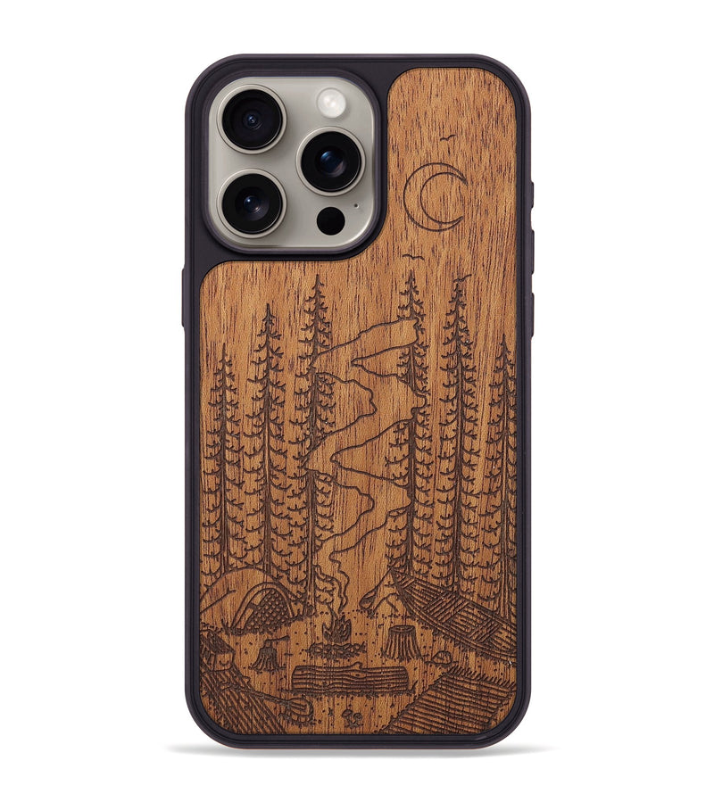 iPhone 15 Pro Max Wood+Resin Phone Case - Camp - Mahogany (Curated)