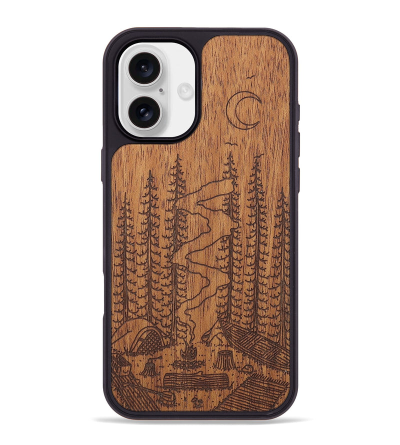 iPhone 16 Plus Wood+Resin Phone Case - Camp - Mahogany (Curated)