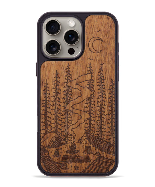 iPhone 16 Pro Max Wood Phone Case - Camp - Mahogany (Curated)