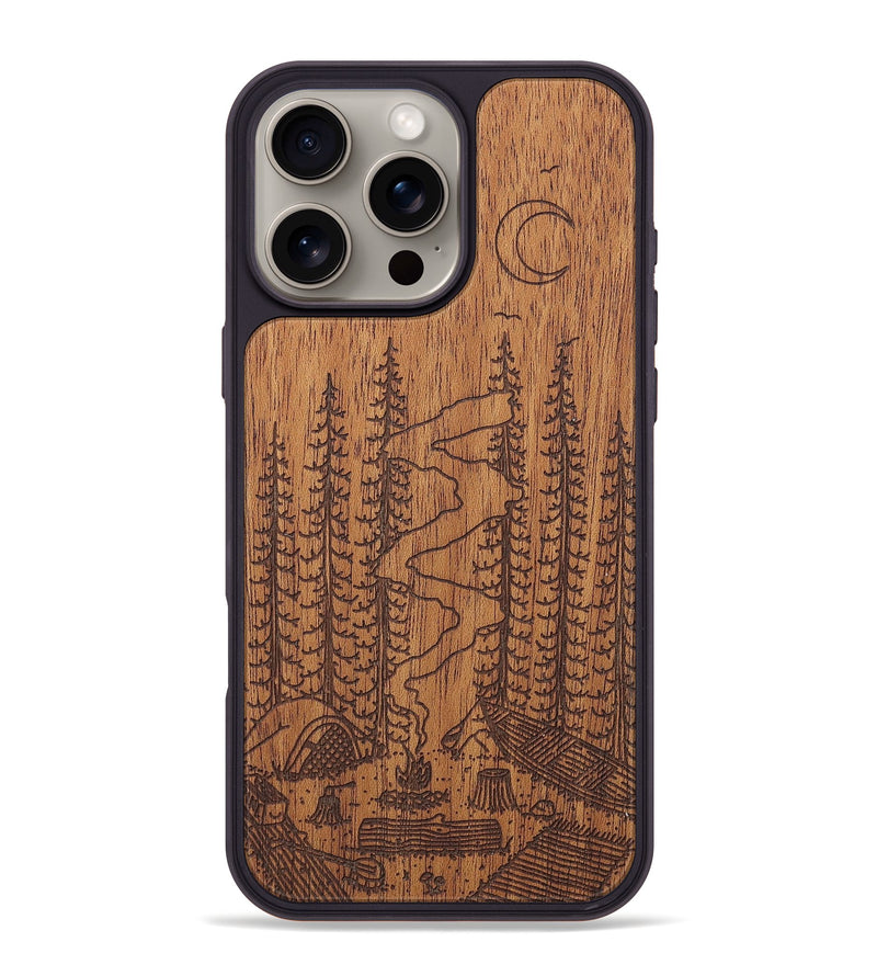 iPhone 16 Pro Max Wood+Resin Phone Case - Camp - Mahogany (Curated)