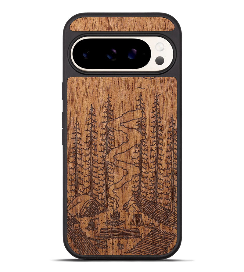 Pixel 9 Pro XL Wood+Resin Phone Case - Camp - Mahogany (Curated)