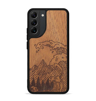 Galaxy S22 Plus Wood+Resin Phone Case - Wave - Mahogany (Curated)