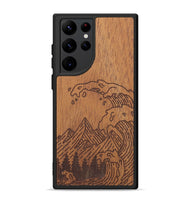 Galaxy S22 Ultra Wood+Resin Phone Case - Wave - Mahogany (Curated)