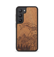 Galaxy S23 Wood+Resin Phone Case - Wave - Mahogany (Curated)