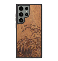 Galaxy S23 Ultra Wood+Resin Phone Case - Wave - Mahogany (Curated)