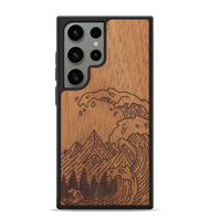 Galaxy S24 Ultra Wood+Resin Phone Case - Wave - Mahogany (Curated)