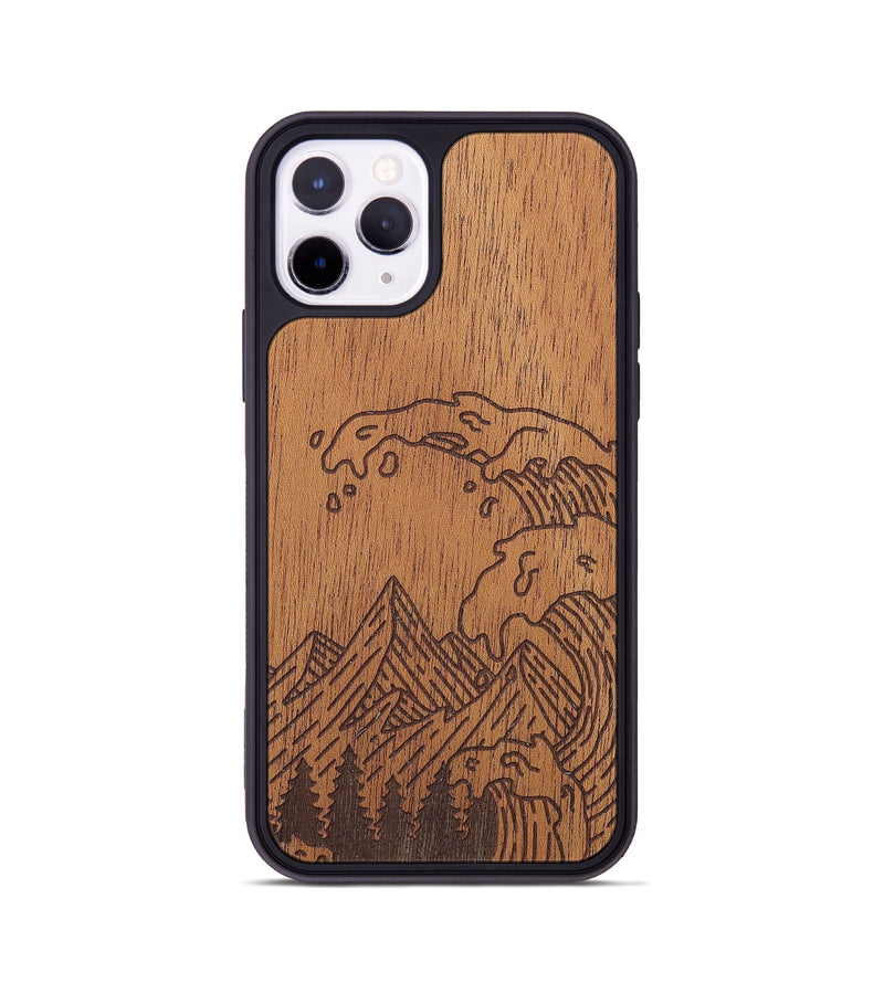 iPhone 11 Pro Wood+Resin Phone Case - Wave - Mahogany (Curated)