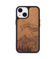 iPhone 13 Wood+Resin Phone Case - Wave - Mahogany (Curated)