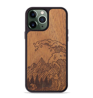 iPhone 13 Pro Max Wood+Resin Phone Case - Wave - Mahogany (Curated)