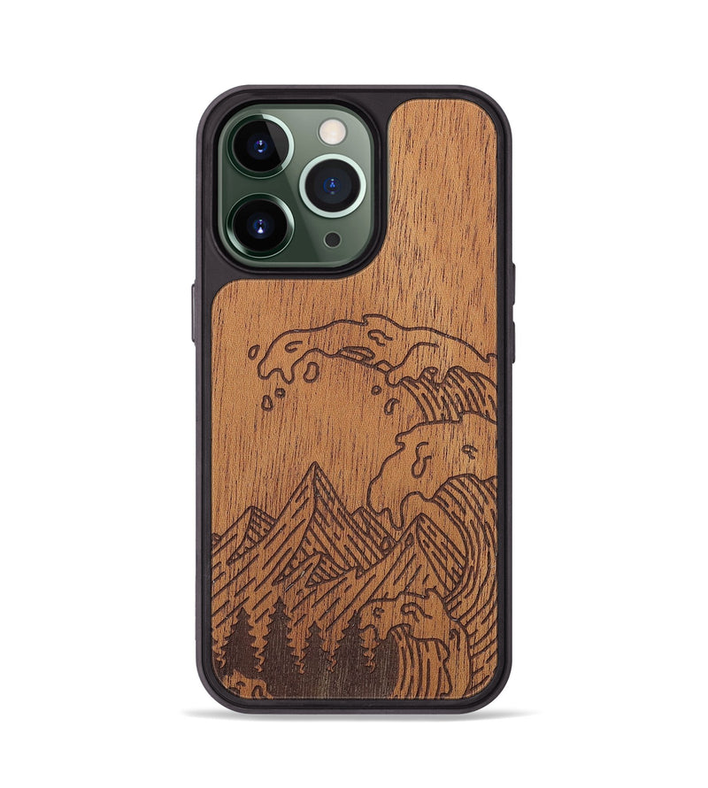 iPhone 13 Pro Wood+Resin Phone Case - Wave - Mahogany (Curated)