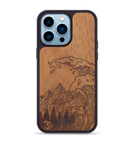 iPhone 14 Pro Max Wood+Resin Phone Case - Wave - Mahogany (Curated)