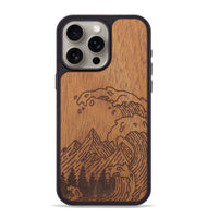 iPhone 15 Pro Max Wood+Resin Phone Case - Wave - Mahogany (Curated)