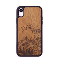 iPhone Xr Wood+Resin Phone Case - Wave - Mahogany (Curated)