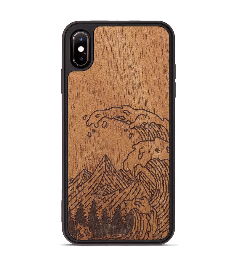 iPhone Xs Max Wood+Resin Phone Case - Wave - Mahogany (Curated)