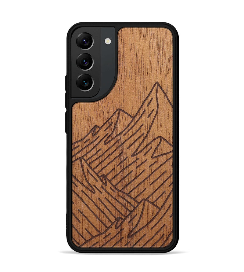 Galaxy S22 Plus Wood+Resin Phone Case - Mountain - Mahogany (Curated)