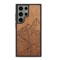 Galaxy S23 Ultra Wood+Resin Phone Case - Mountain - Mahogany (Curated)