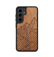 Galaxy S24 Wood+Resin Phone Case - Mountain - Mahogany (Curated)