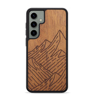 Galaxy S24 Plus Wood+Resin Phone Case - Mountain - Mahogany (Curated)