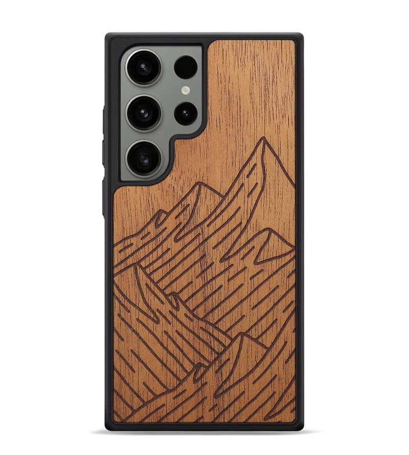 Galaxy S24 Ultra Wood+Resin Phone Case - Mountain - Mahogany (Curated)