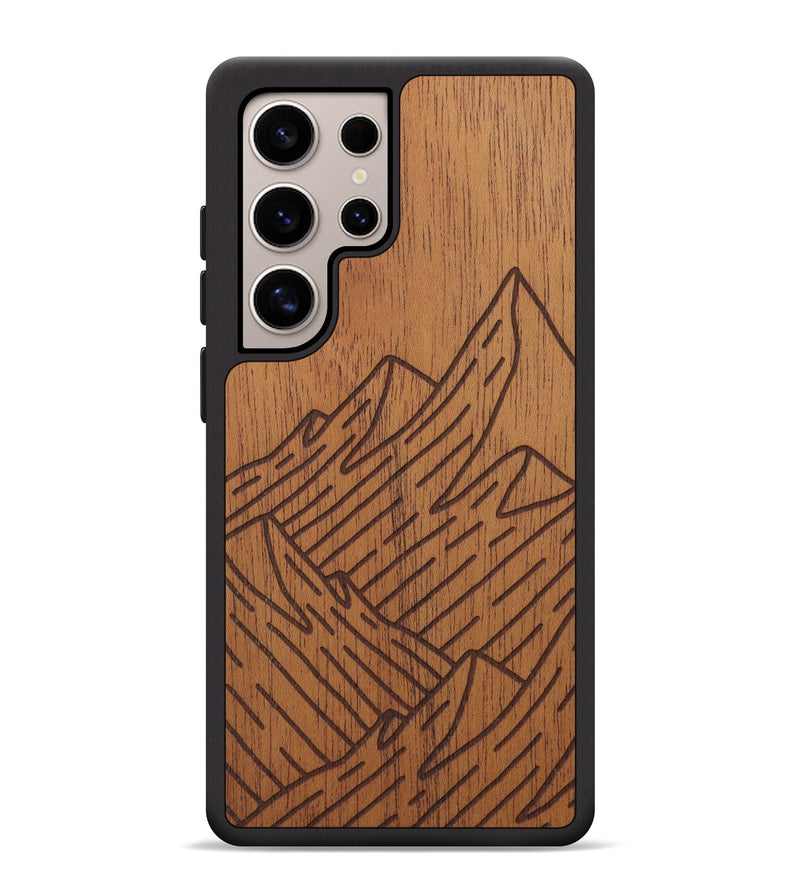 Galaxy S25 Ultra Wood Phone Case - Mountain - Mahogany (Curated, 706267)