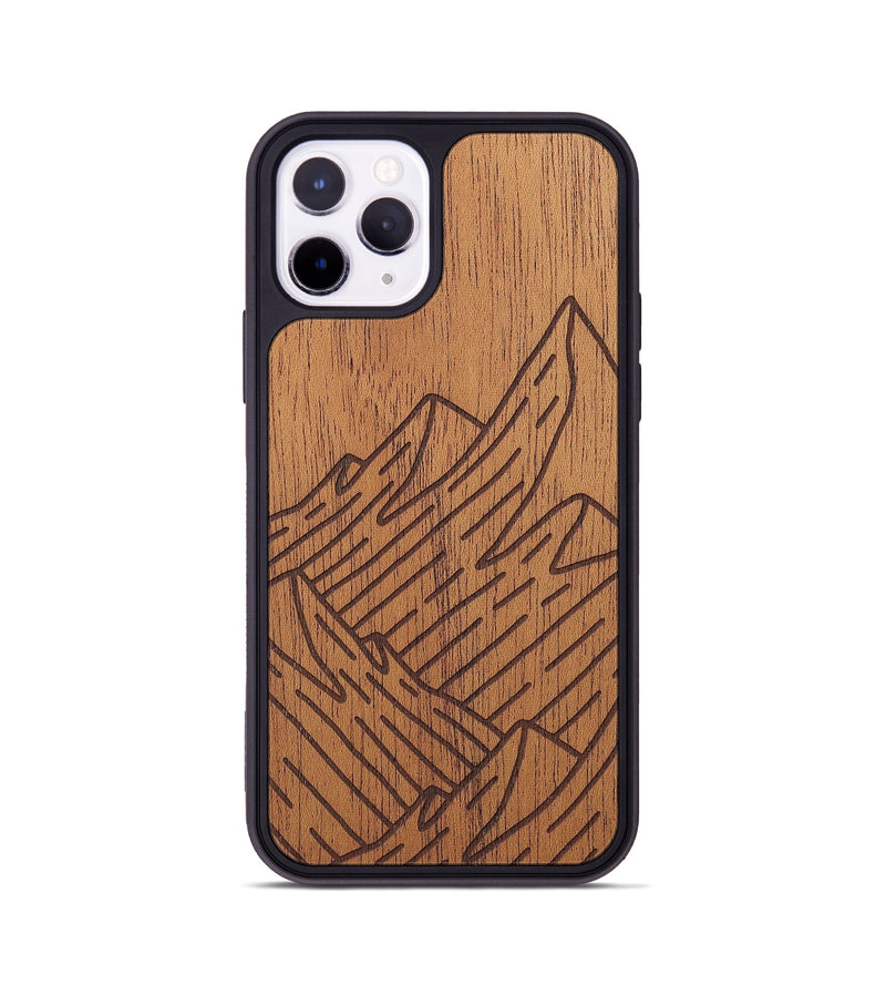 iPhone 11 Pro Wood+Resin Phone Case - Mountain - Mahogany (Curated)