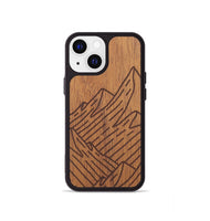 iPhone 13 mini Wood+Resin Phone Case - Mountain - Mahogany (Curated)