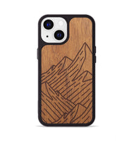 iPhone 13 Wood+Resin Phone Case - Mountain - Mahogany (Curated)