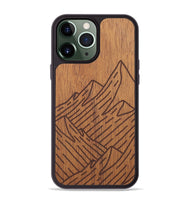 iPhone 13 Pro Max Wood+Resin Phone Case - Mountain - Mahogany (Curated)