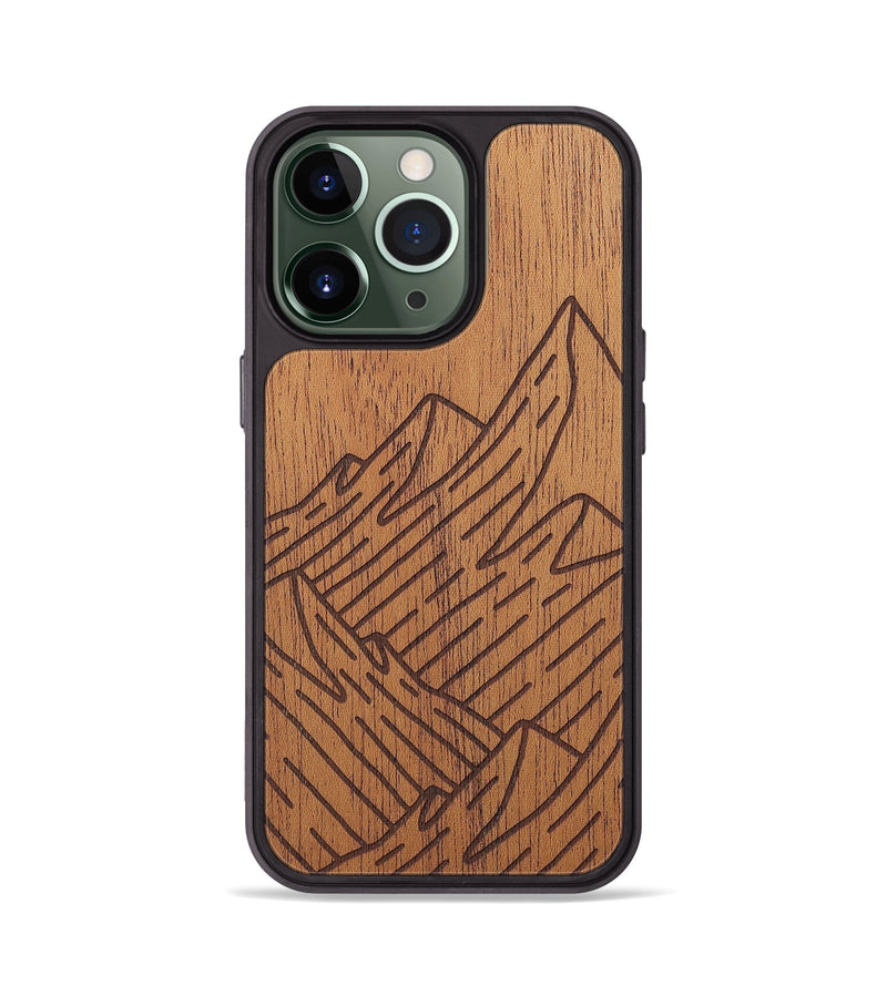 iPhone 13 Pro Wood+Resin Phone Case - Mountain - Mahogany (Curated)