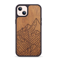 iPhone 14 Plus Wood+Resin Phone Case - Mountain - Mahogany (Curated)