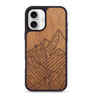 iPhone 16 Plus Wood+Resin Phone Case - Mountain - Mahogany (Curated)