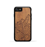 iPhone SE Wood+Resin Phone Case - Mountain - Mahogany (Curated)